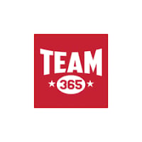 Red square logo with white text reading Team 365 and decorative stars